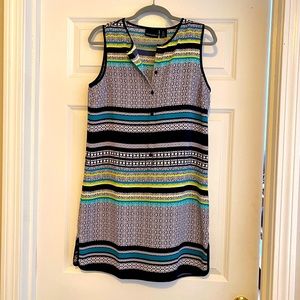 Cynthia Rowley dress/bathing suit cover up. Navy/Aqua/lime/white Size 6